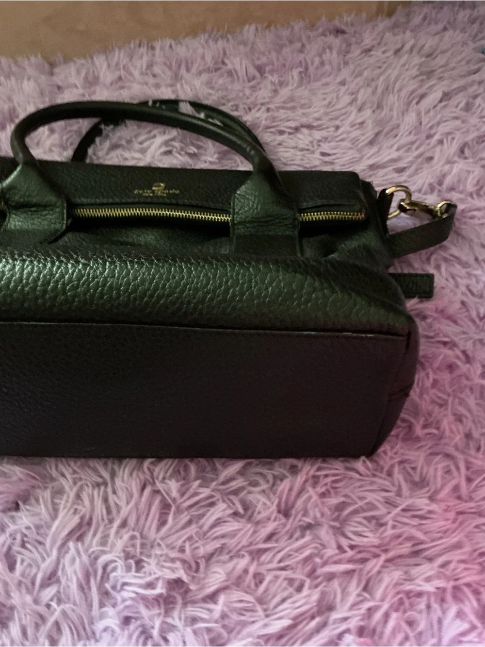 kate spade Black Pebbled Leather Satchel with Removable Strap
